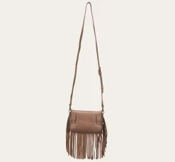 New Frye Ava Raffia Convertible Belt Bag Cognac
