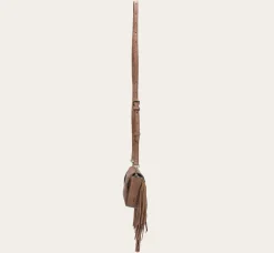 New Frye Ava Raffia Convertible Belt Bag Cognac