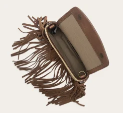 New Frye Ava Raffia Convertible Belt Bag Cognac