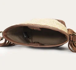 Frye Ava Raffia Mini Bucket Cognac
