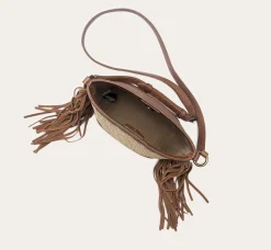 Frye Ava Raffia Mini Bucket Cognac