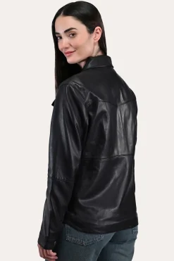 Clearance Frye Leather Shirt Black