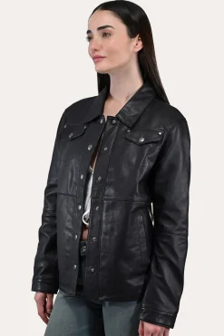 Clearance Frye Leather Shirt Black
