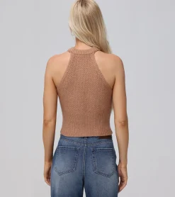 Discount Frye Cable Halter Sweater Brown