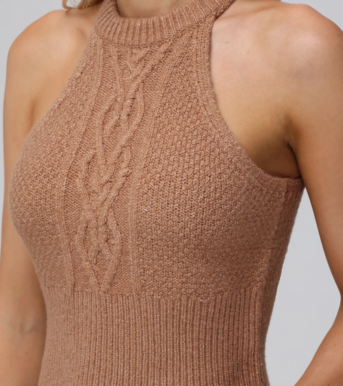 Discount Frye Cable Halter Sweater Brown