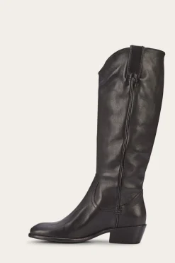New Frye Carson Pull On Wide Calf Black