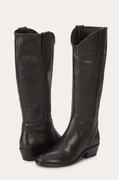 New Frye Carson Pull On Wide Calf Black