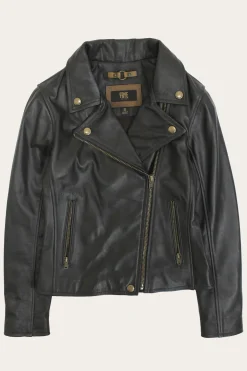 Outlet Frye Classic Biker Leather Jacket