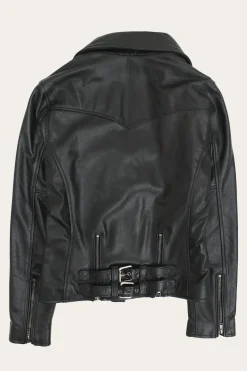 Outlet Frye Classic Biker Leather Jacket