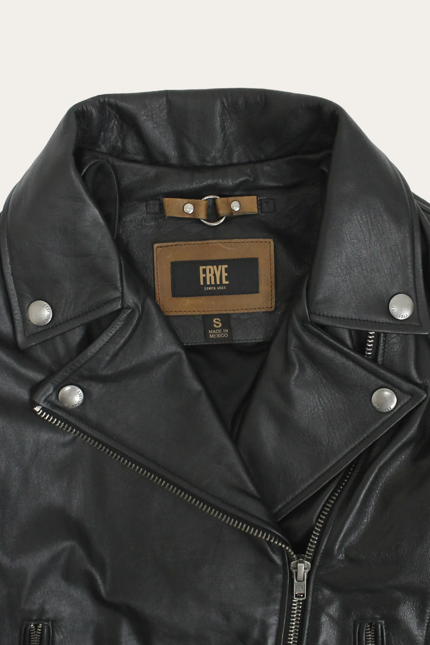 Outlet Frye Classic Biker Leather Jacket