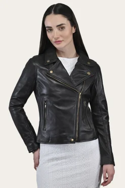 Outlet Frye Classic Biker Leather Jacket