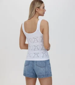 Outlet Frye Crochet Tank Bright White