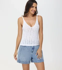 Sale Frye Crochet V-Neck Tank