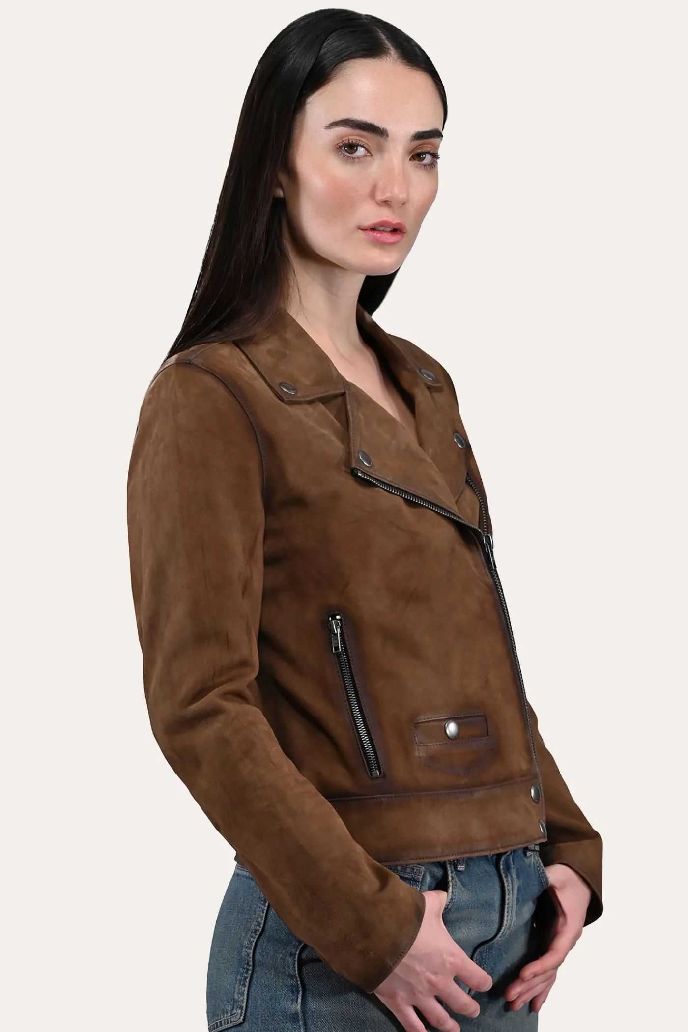 Discount Frye Biker Jacket Dark taupe