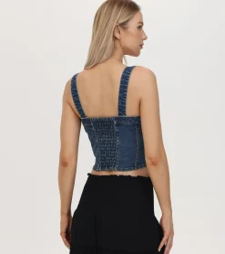 Discount Frye Denim Bustier Mustang Wash