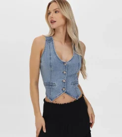 Discount Frye Denim Vest Meadow Wash