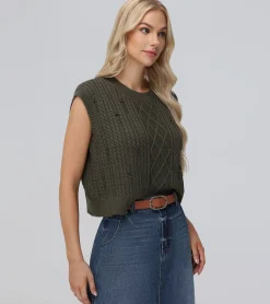 Sale Frye Distressed Cable Sweater Vest