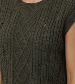 Sale Frye Distressed Cable Sweater Vest