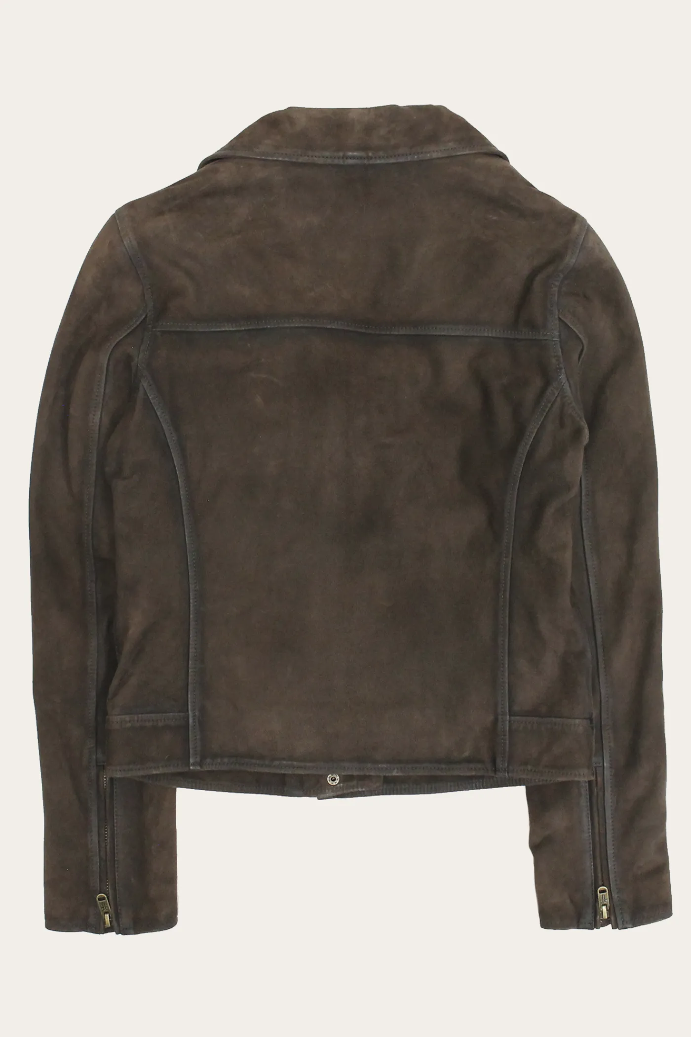 Outlet Frye Elegant Biker Leather Jacket Dark Brown