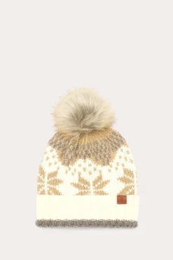 Online Frye Fair Isle Beanie With Cuff & Faux Fur Pom