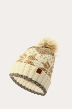 Online Frye Fair Isle Beanie With Cuff & Faux Fur Pom