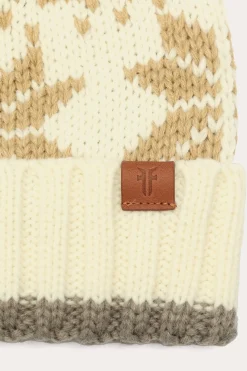 Online Frye Fair Isle Beanie With Cuff & Faux Fur Pom