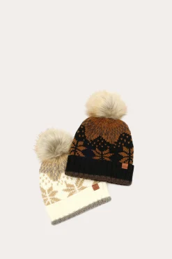 Online Frye Fair Isle Beanie With Cuff & Faux Fur Pom