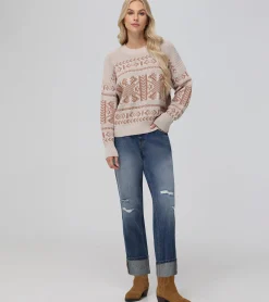 Online Frye Fairisle Crewneck Pullover Oatmeal Heather