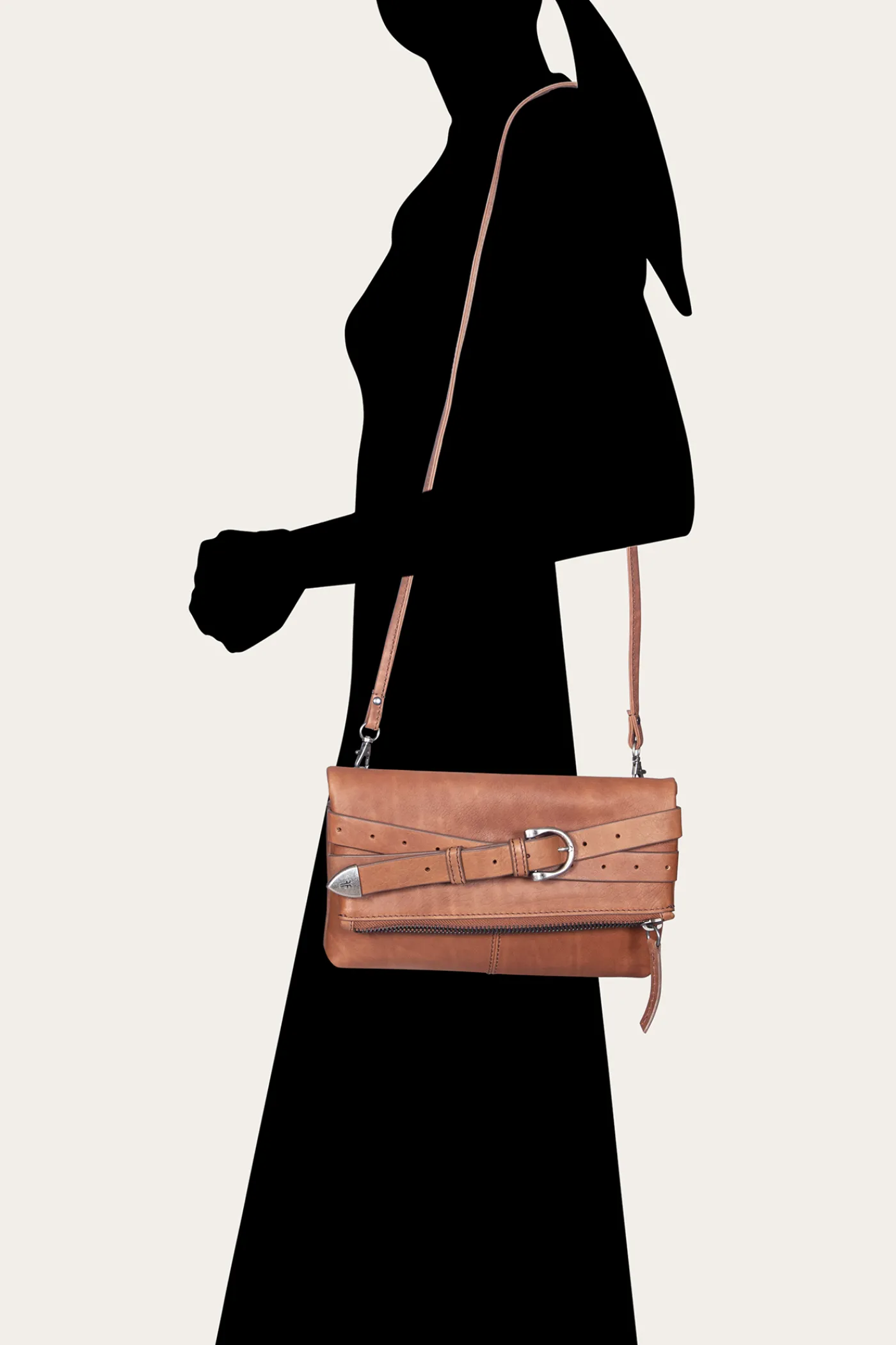 Clearance Frye Jean Crossbody Clutch Cognac