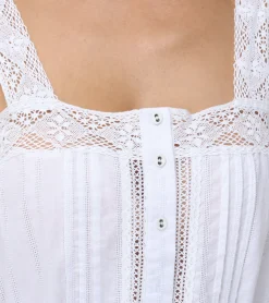 Online Frye Lace Trim Square Neck Tank Bright White