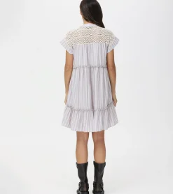 Online Frye Linen Striped Midi Dress Natural Sand Stripe