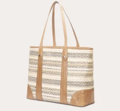 Sale Frye Melissa Straw Shopper Beige