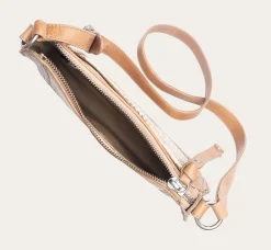 Sale Frye Melissa Straw Zip Crossbody Beige