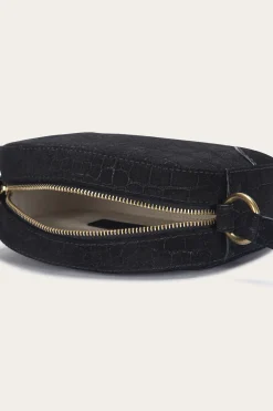 Sale Frye Melissa Sueded Croco Camera Black