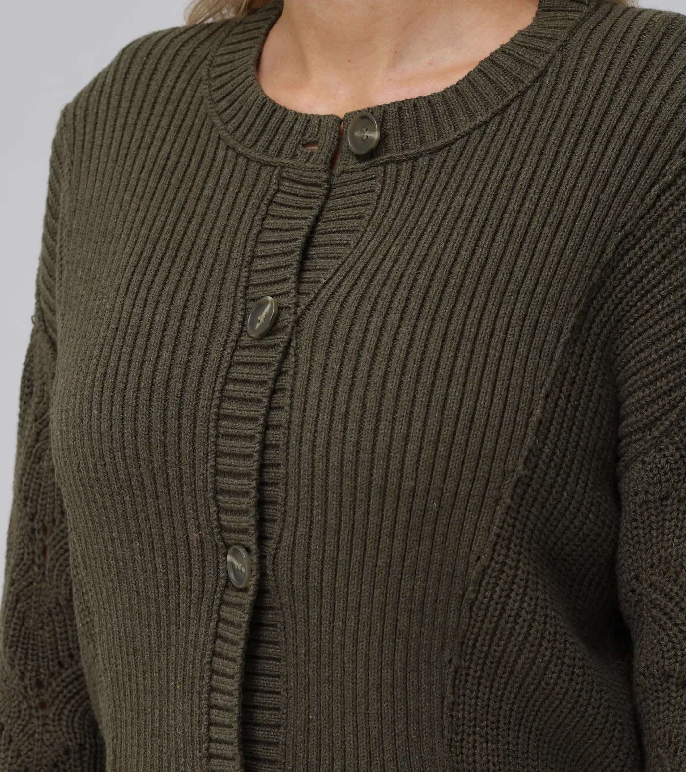 Frye Mixed Stitch Button Front Cardigan