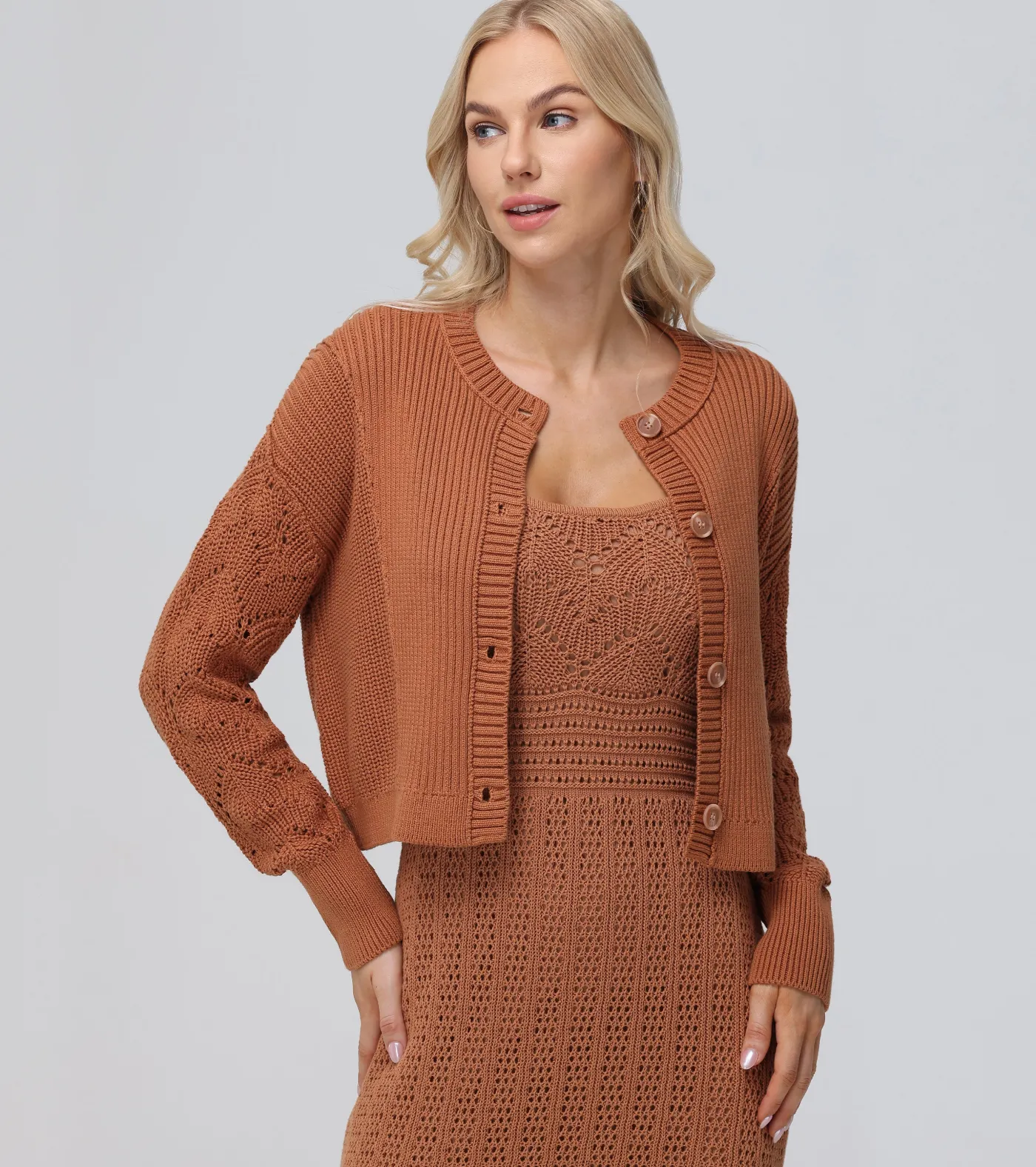 Frye Mixed Stitch Button Front Cardigan