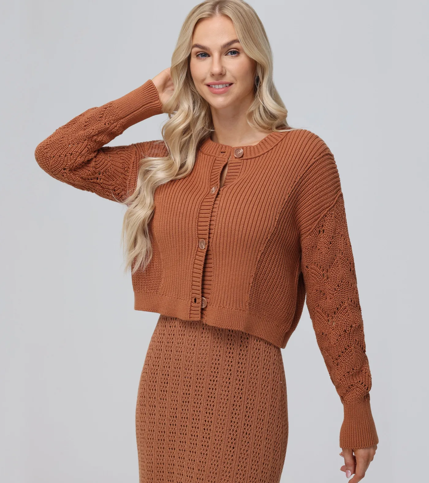 Frye Mixed Stitch Button Front Cardigan