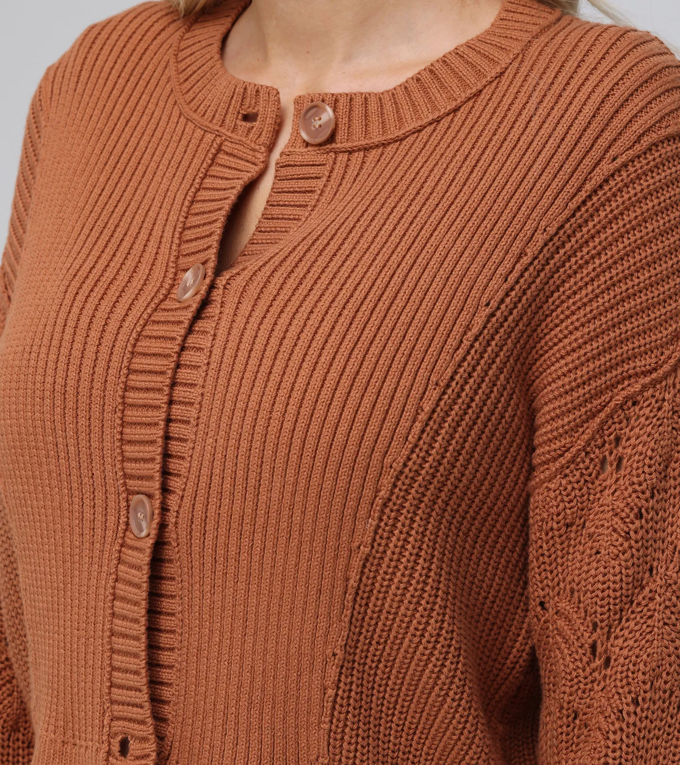 Frye Mixed Stitch Button Front Cardigan