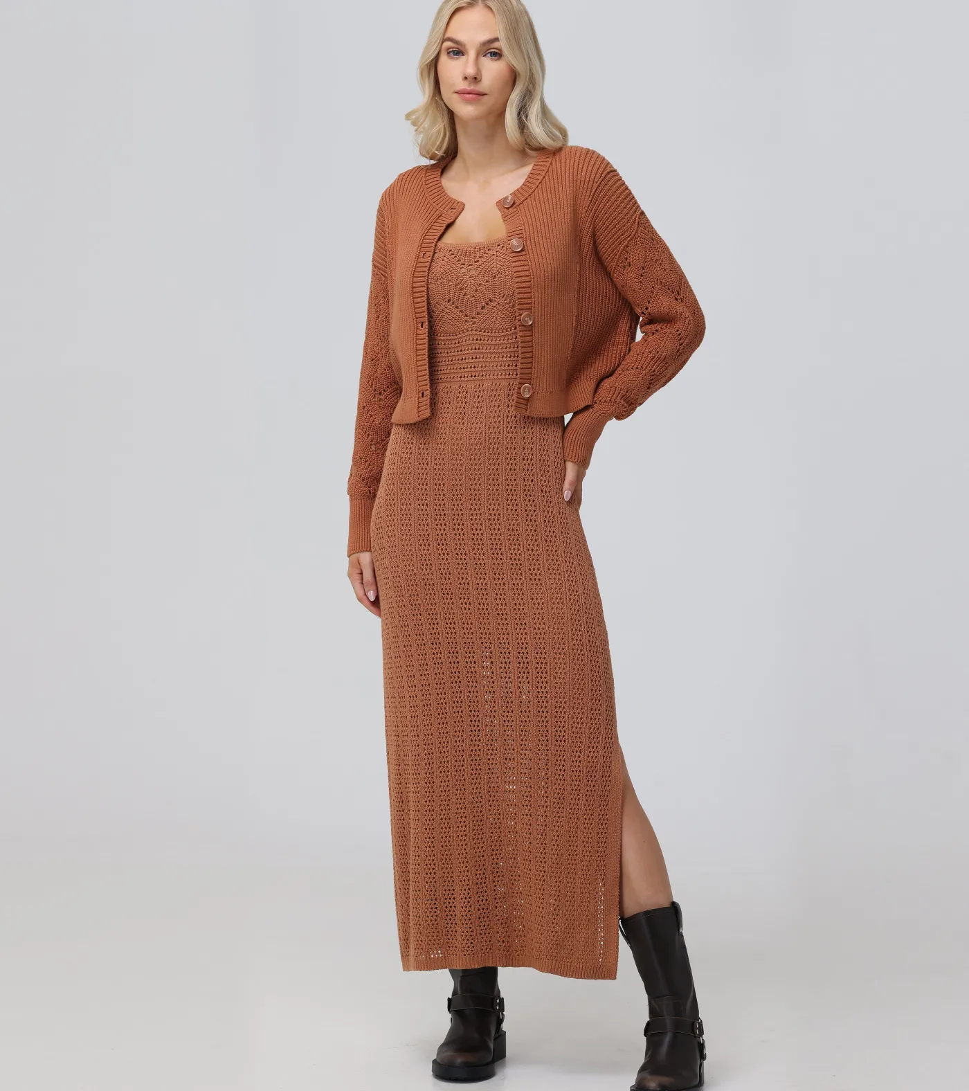 Frye Mixed Stitch Button Front Cardigan