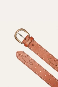 Clearance Frye 40MM Belt 2-Tone Stitch Tan