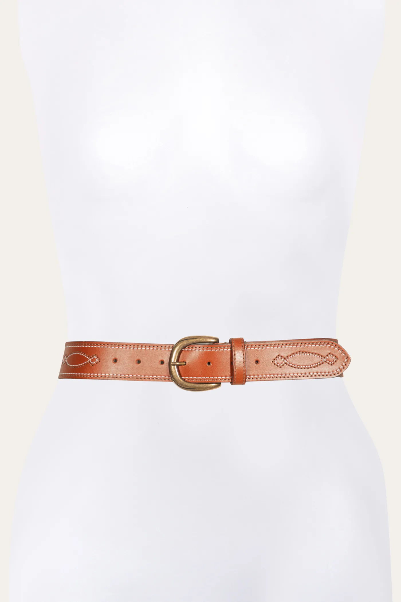 Clearance Frye 40MM Belt 2-Tone Stitch Tan