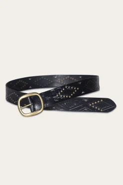 Outlet Frye 38mm Belt With Southwestern Embossing, Perf & Studs