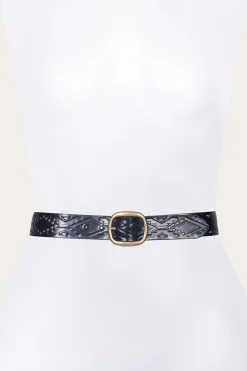 Outlet Frye 38mm Belt With Southwestern Embossing, Perf & Studs