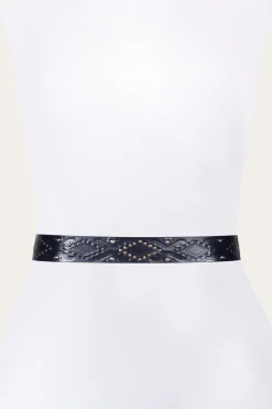 Outlet Frye 38mm Belt With Southwestern Embossing, Perf & Studs