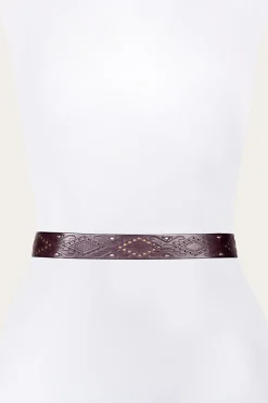 Outlet Frye 38mm Belt With Southwestern Embossing, Perf & Studs