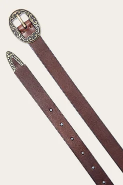 Sale Frye 21mm Logo Western Center Bar Belt