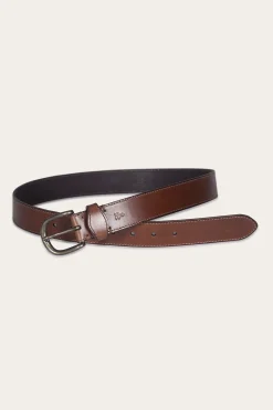 Sale Frye 35mm Stitched Edge Belt With Shaped Keeper