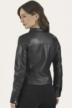 Frye Modern Biker-racer Leather Jacket Black