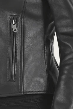 Frye Modern Biker-racer Leather Jacket Black