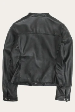Frye Modern Biker-racer Leather Jacket Black